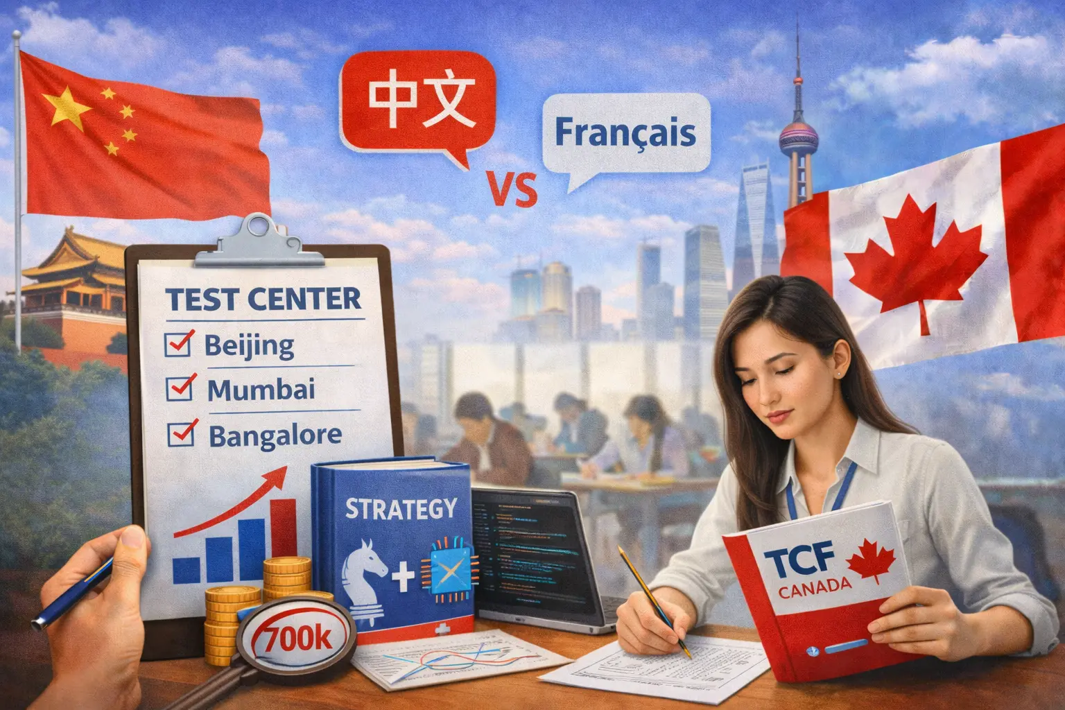 TCF Canada in China : Beijing/Shanghai Test Centers, Mandarin : French Challenge, Strategy to Bypass 700K Anglophone Candidates